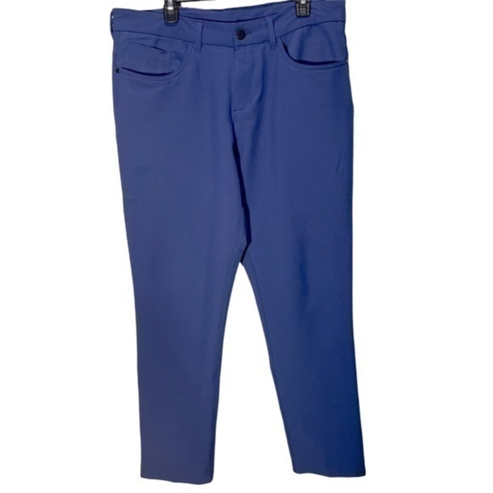 Panama Jack Mens Pants 36x32 Blue Commuter Chino 4 Way Stretch Golf Flat Front